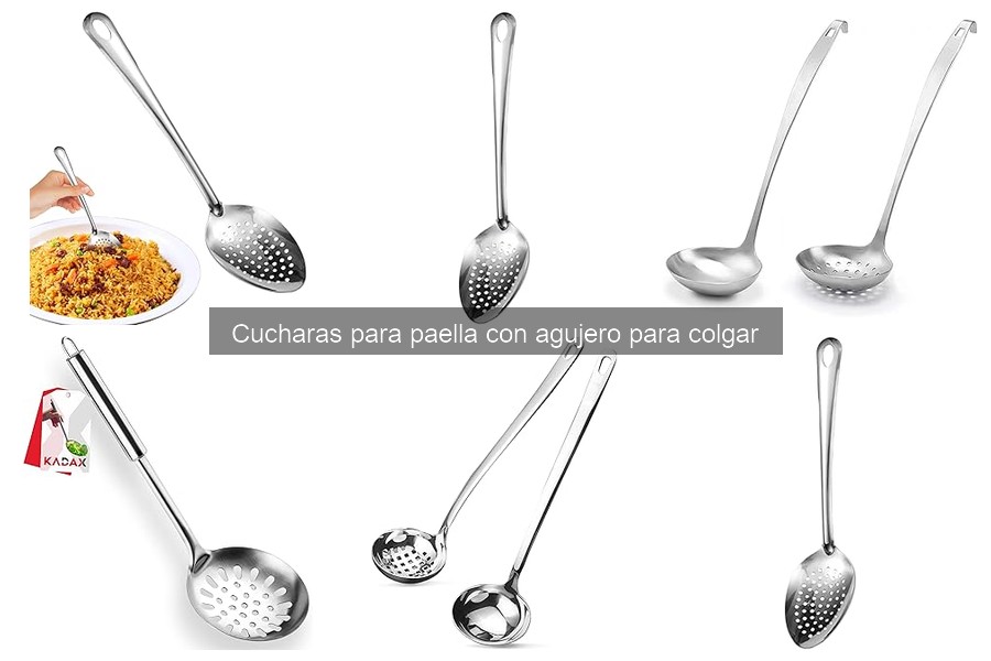 Accesorios útiles para cucharas de paella con agujero