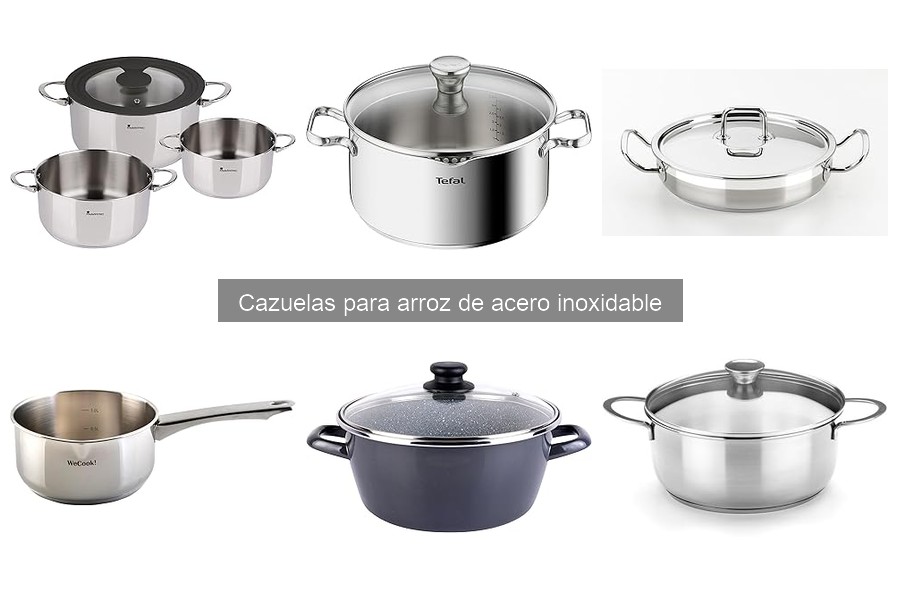Alternativas a cazuelas de acero inoxidable para cocinar arroz