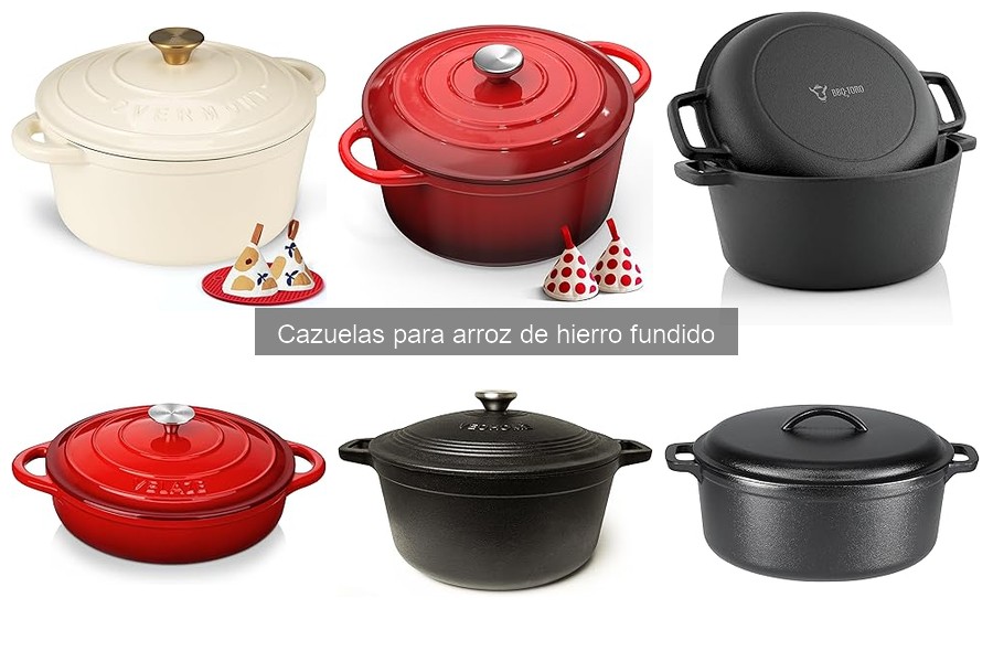 Alternativas a cazuelas de hierro fundido para cocinar arroz