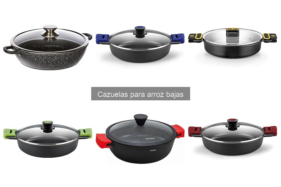 Comparativa de cazuelas bajas y altas para arroz
