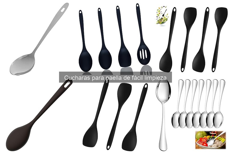 Comparativa de materiales en cucharas para paella fáciles de limpiar