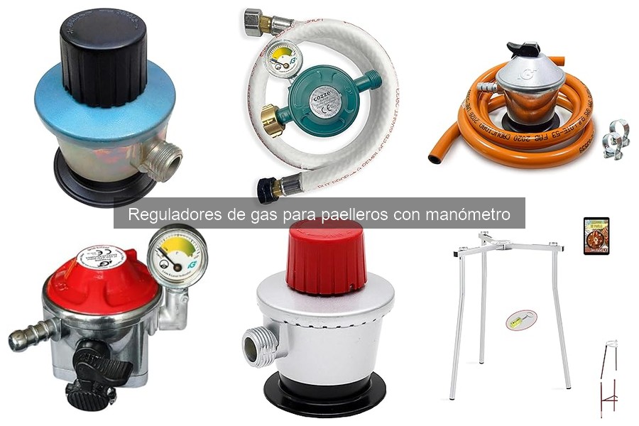 Comparativa de reguladores de gas con y sin manómetro para paelleros