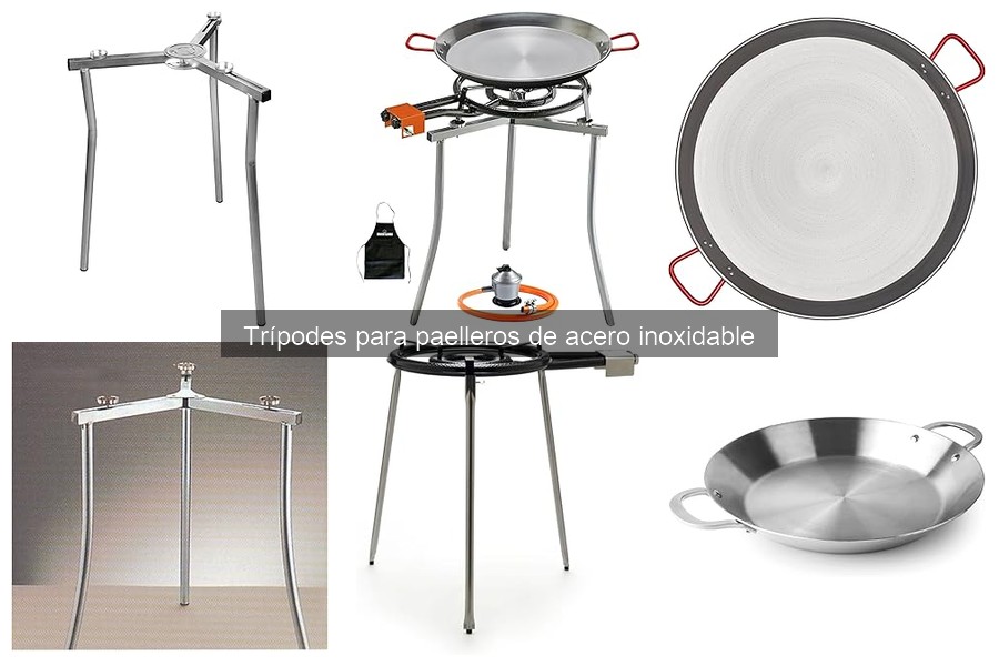 Comparativa de trípodes para paelleros de acero inoxidable