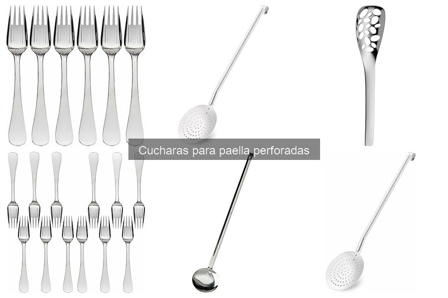Mejores cucharas para paella perforadas según material