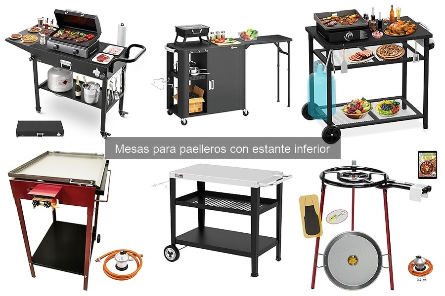 Mejores marcas de mesas para paelleros con estante inferior