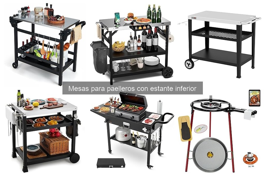 ¿Qué es una mesa para paelleros con estante inferior?
