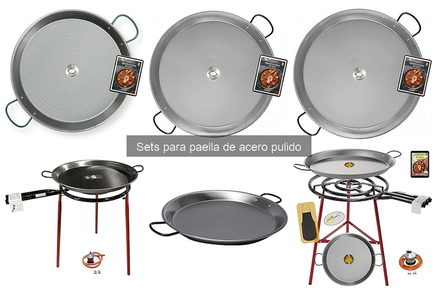 ¿Qué son los sets para paella de acero pulido?
