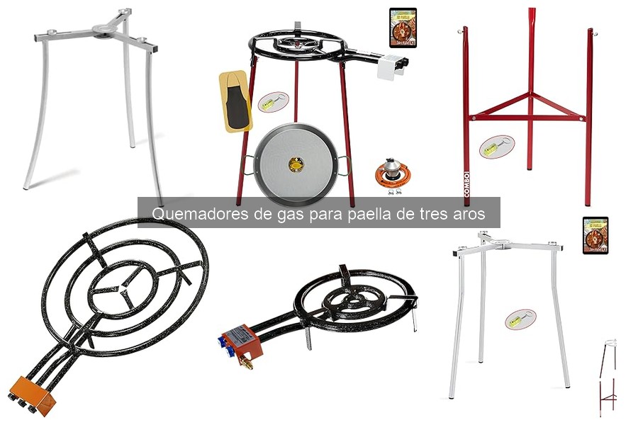 Tiempo de cocción en quemadores de gas de 3 aros para paella