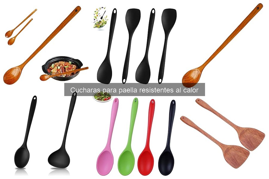 Tipos de cucharas para paella resistentes al calor