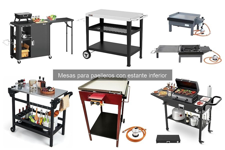 Tipos de mesas para paelleros con estante inferior