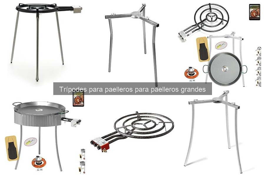Usos creativos de trípodes para paelleros grandes